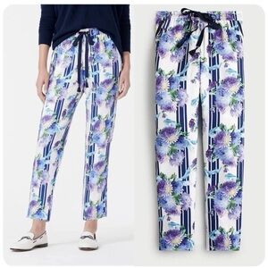 J. CREW Drapey pull-on pant in vintage floral stripe Size 10